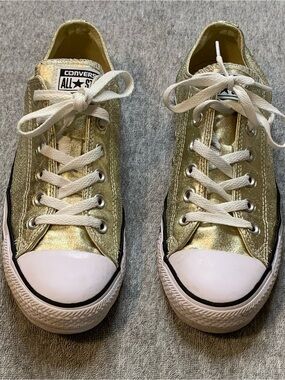 Converse All Star Metallic Gold Unisex Low Top Sneakers